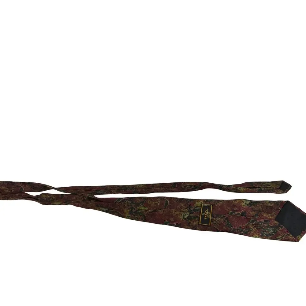 Fendi Cravatte Men's Vintage Silk Tie Multicolored Made in Italy